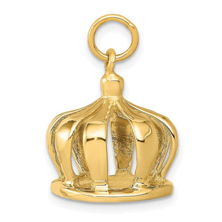 14k Yellow Gold 3D Crown Charm A0318