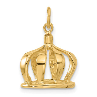 14k Yellow Gold 3D Crown Charm A0318