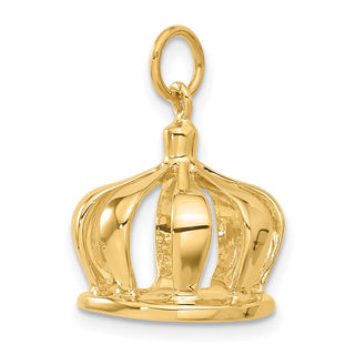 14k Yellow Gold 3D Crown Charm A0318