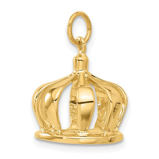 14k Yellow Gold 3D Crown Charm A0318
