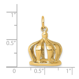 14k Yellow Gold 3D Crown Charm A0318