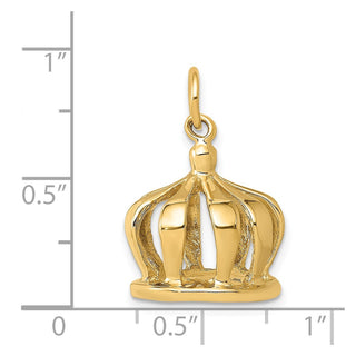 14k Yellow Gold 3D Crown Charm A0318