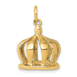 14k Yellow Gold 3D Crown Charm A0318