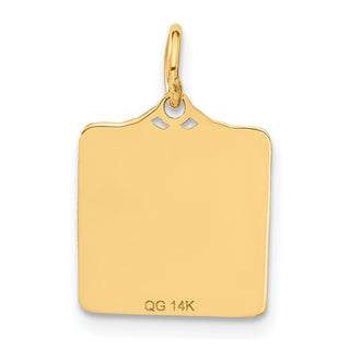 14k Yellow Gold Enameled Blue Engravable Birth Certificate Charm A0363/B