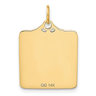14k Yellow Gold Enameled Blue Engravable Birth Certificate Charm A0364/B