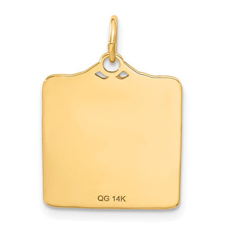 14k Yellow Gold Enameled Pink Engravable Birth Certificate Charm A0364/P