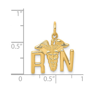 14k Yellow Gold RN Registered Nurse Charm