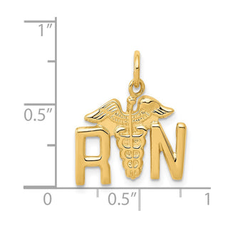 14k Yellow Gold RN Registered Nurse Charm