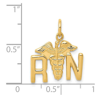 14k Yellow Gold RN Registered Nurse Charm