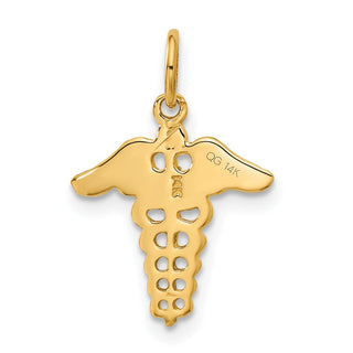 14k Yellow Gold Caduceus Charm A0391