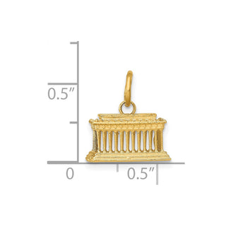 14k Yellow Gold Lincoln Memorial Charm