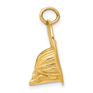 14k Yellow Gold 3-D Large Firemans Hat Charm