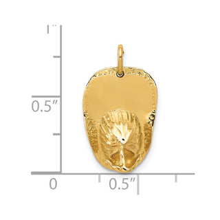 14k Yellow Gold 3-D Large Firemans Hat Charm
