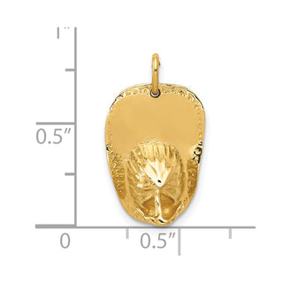 14k Yellow Gold 3-D Large Firemans Hat Charm