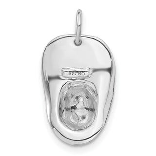 14k White Gold 3-D Large Firemans Hat Charm