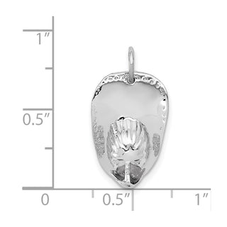 14k White Gold 3-D Large Firemans Hat Charm