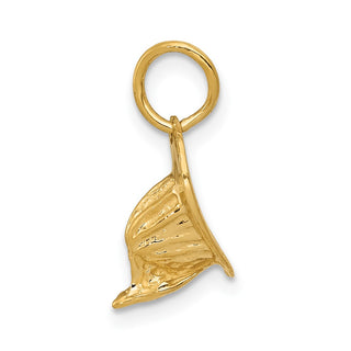 14k Yellow Gold Firemans Hat Charm