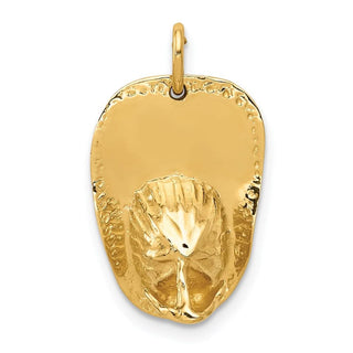 14k Yellow Gold 3-D Large Firemans Hat Charm