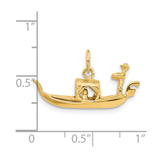 14k Yellow Gold 3D Gondola Charm
