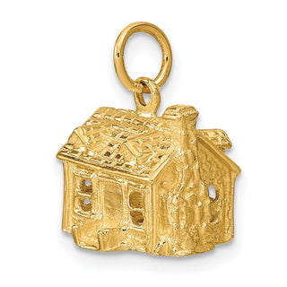 14k Yellow Gold 3-D House Charm