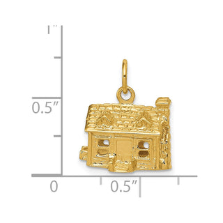 14k Yellow Gold 3-D House Charm