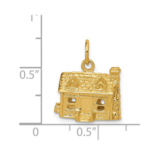 14k Yellow Gold 3-D House Charm