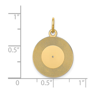 14k Yellow Gold Record Album Charm