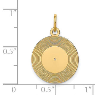 14k Yellow Gold Record Album Charm