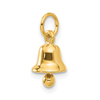 14k Yellow Gold 3D Wedding Bell Charm A0565