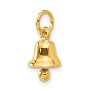14k Yellow Gold 3D Wedding Bell Charm A0565