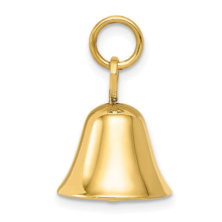 14k Yellow Gold Moveable 3D Wedding Bell Charm A0567