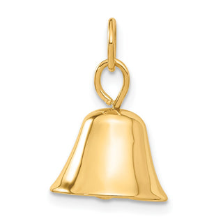 14k Yellow Gold Moveable 3D Wedding Bell Charm A0567