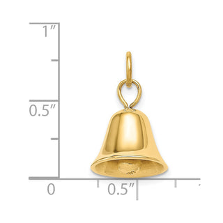14k Yellow Gold Moveable 3D Wedding Bell Charm A0567