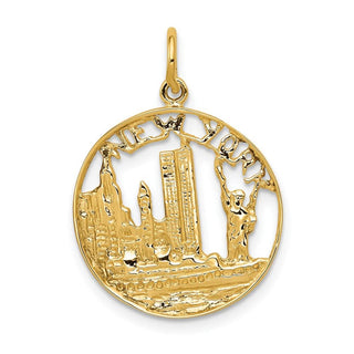 14k Yellow Gold NEW YORK Skyline Charm