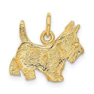 14k Yellow Gold Ruby Eye Scottie Dog Charm