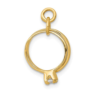 14k Yellow Gold 3D Wedding Rings Charm