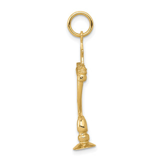 14k Yellow Gold 3D Menorah Charm