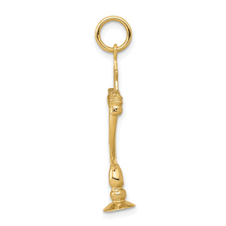 14k Yellow Gold 3D Menorah Charm