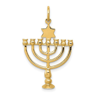 14k Yellow Gold 3D Menorah Charm