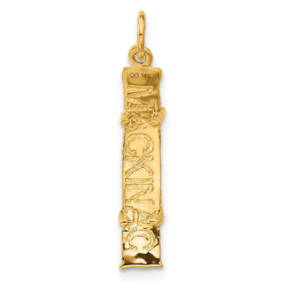 14k Yellow Gold 3D Mackinac Bridge Charm