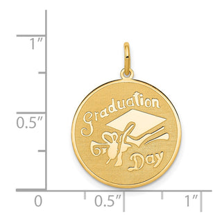 14k Yellow Gold Graduation Day Disc Charm