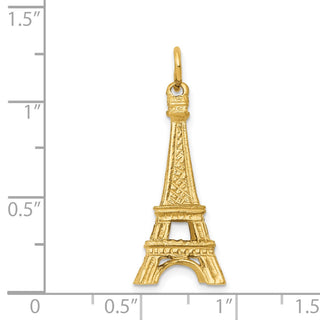 14k Yellow Gold 3D Eiffel Tower Charm A1175