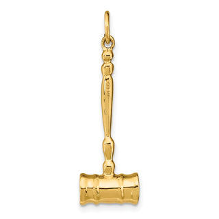 14k Yellow Gold 3-D Gavel Charm A1176