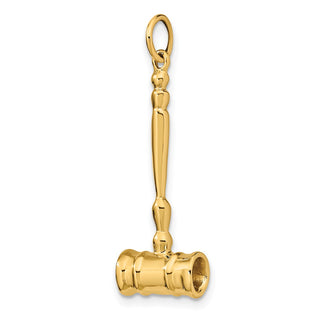 14k Yellow Gold 3-D Gavel Charm A1176