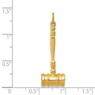 14k Yellow Gold 3-D Gavel Charm A1176