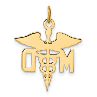14k Yellow Gold Large M.D. Caduceus Charm