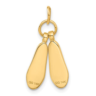 14k Yellow Gold 3D Ballet Slippers Charm A1201/L