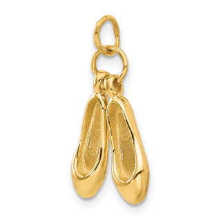 14k Yellow Gold 3D Ballet Slippers Charm A1201/L