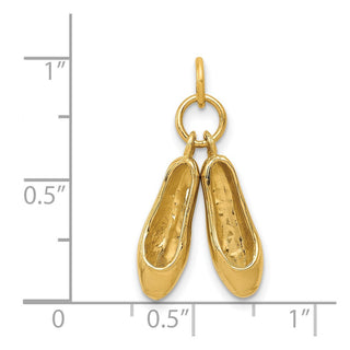 14k Yellow Gold 3D Ballet Slippers Charm A1201/L