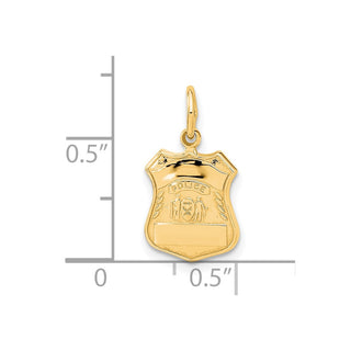 14k Yellow Gold Police Badge Charm
